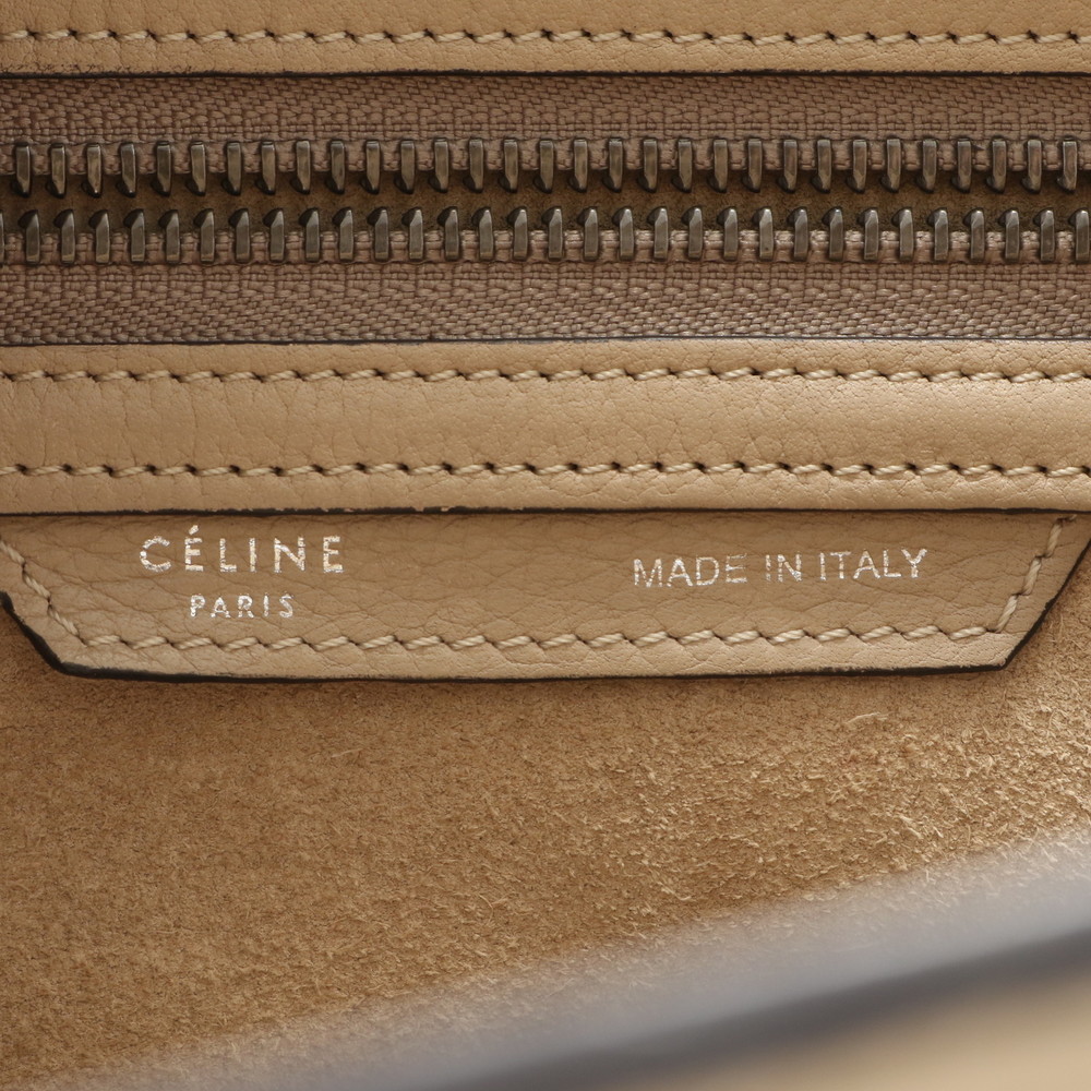 Celine Luggage Mini Shopper Leather Tote Bag Greige - Picture 16 of 16
